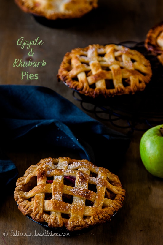 Individual Apple & Rhubarb Pies | Delicious Everyday