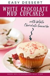 White chocolate Mud Cupcakes with Raspberry Curd & White Chocolate Ganache