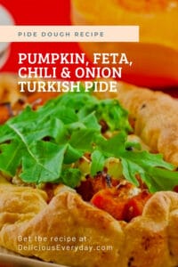 Pumpkin Feta Chili and Onion Turkish Pide