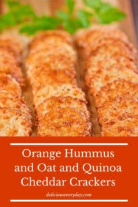 Orange Hummus and Oat and Quinoa Cheddar Crackers