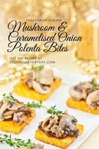 Mushroom and Caramelised Onion Polenta Bites