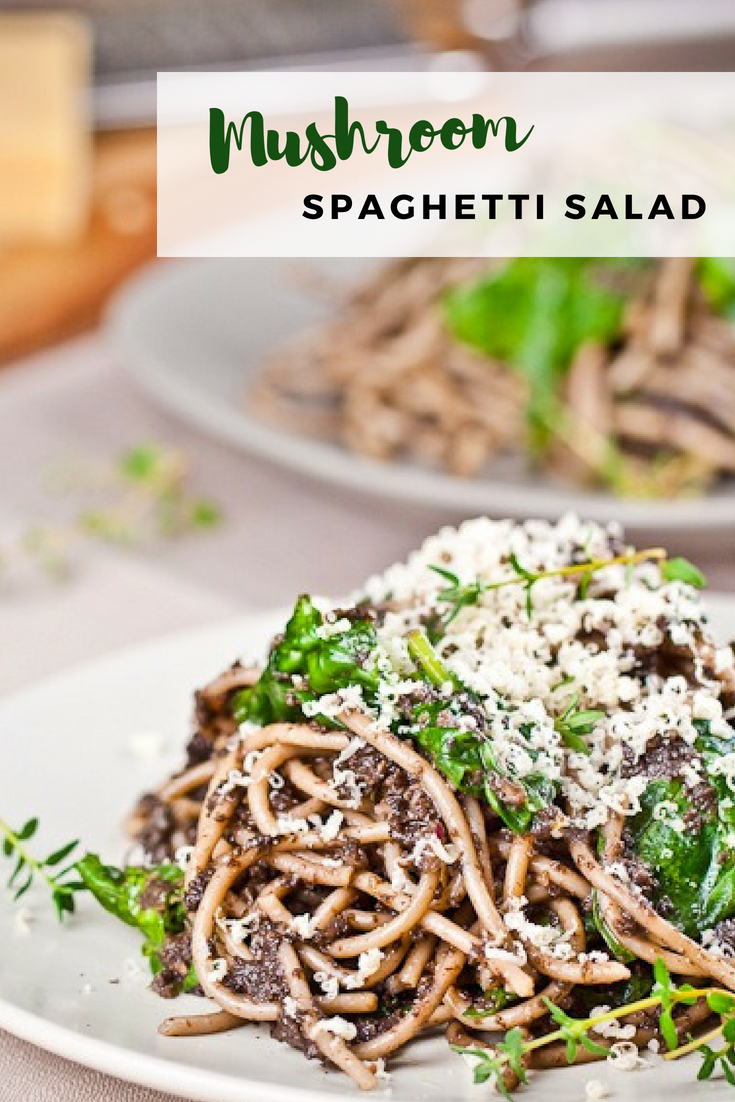 20-minute mushroom spaghetti salad
