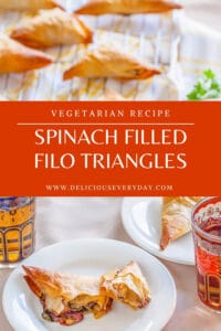 Spinach Filled Filo Triangles