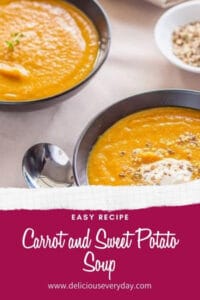 Carrot and Sweet Potato Soup with Hazelnut Dukkah