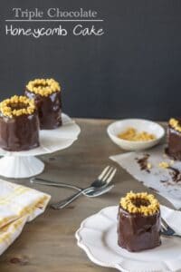 Triple Chocolate Honeycomb Cakes