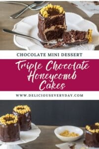 Triple Chocolate Honeycomb Cakes