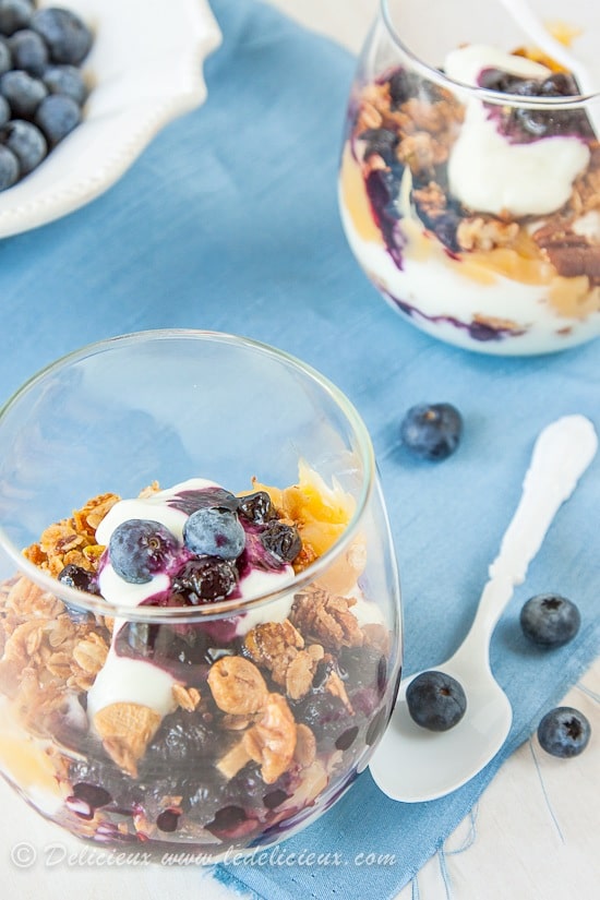 Blueberry and Lemon Yoghurt Parfaits from Delicious Everyday www.deliciouseveryday.com