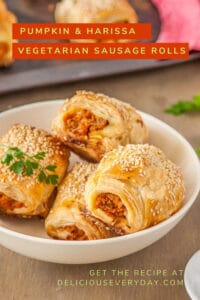 Pumpkin & Harissa vegetarian sausage rolls