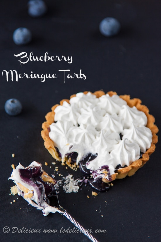 Blueberry Meringue Tarts recipe | via www.deliciouseveryday.com