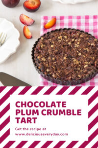 Chocolate Plum Crumble Tart