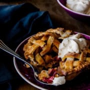 Individual Apple and Rhubarb Pies