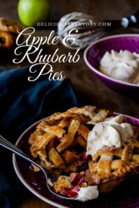 Individual Apple and Rhubarb Pies