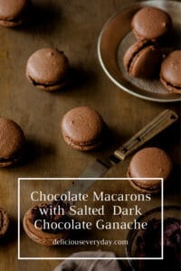 Chocolate Macarons with dark chocolate ganache