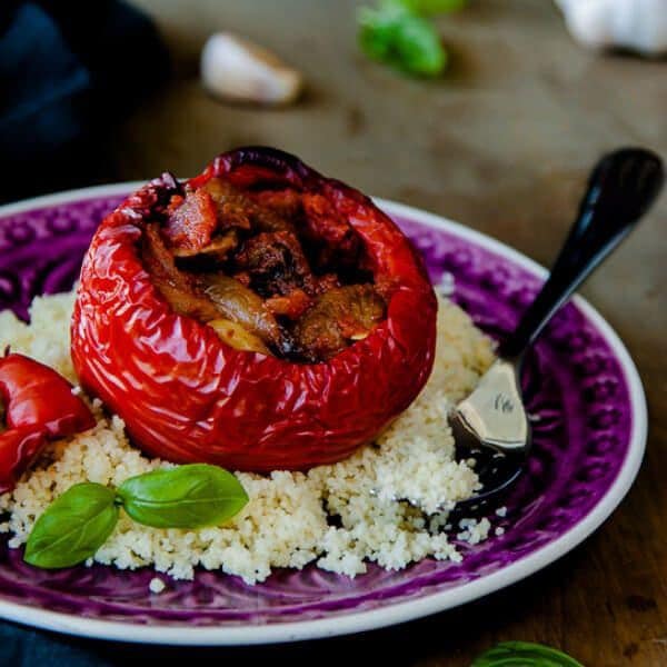 vegetarian stuffed peppers with couscous