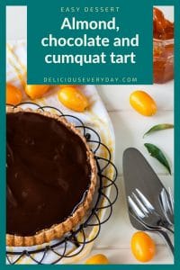 Almond, chocolate and cumquat tart