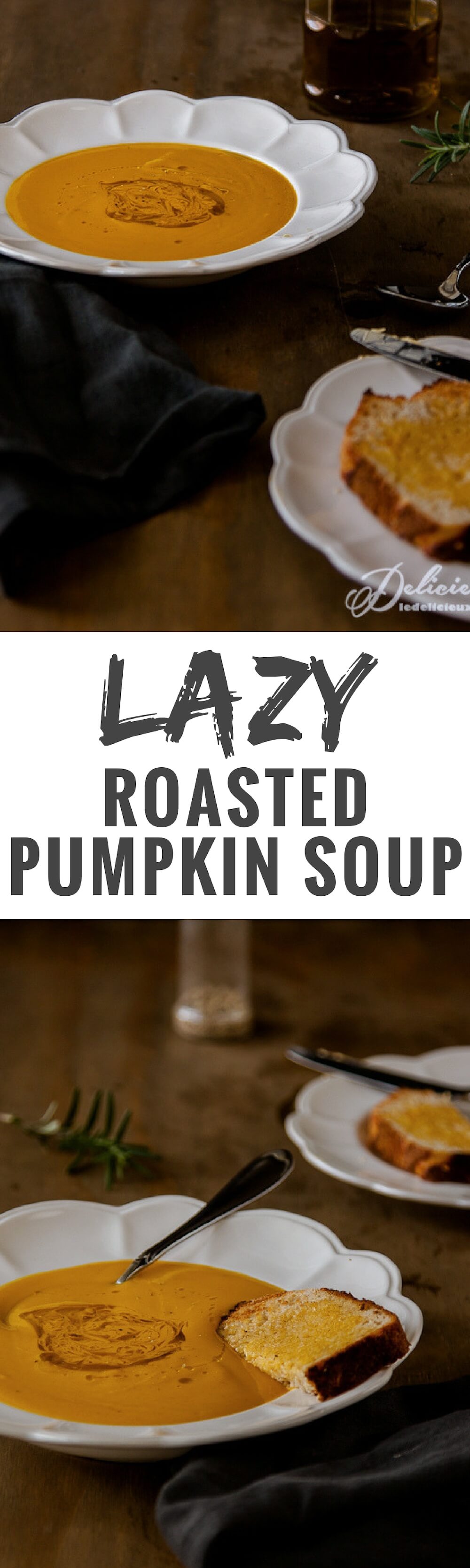 The ultimate lazy roasted pumpkin soup - super easy and super delicious!
