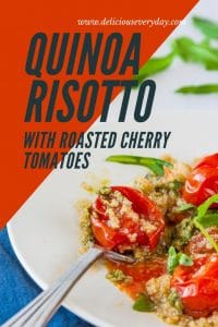 Quinoa risotto quinotto with roasted cherry tomatoes