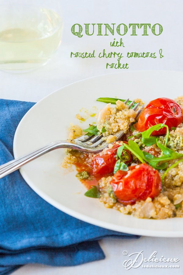 quinoa risotto (quinotto) with roasted cherry tomatoes