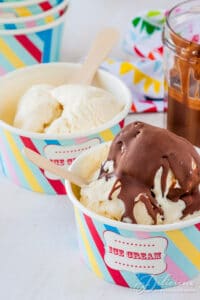 Vanilla Bean Ice cream with homemade magic shell | deliciouseveryday.com