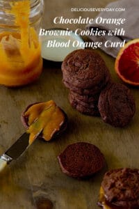 Chocolate Orange Brownie Cookies with Blood Orange Curd