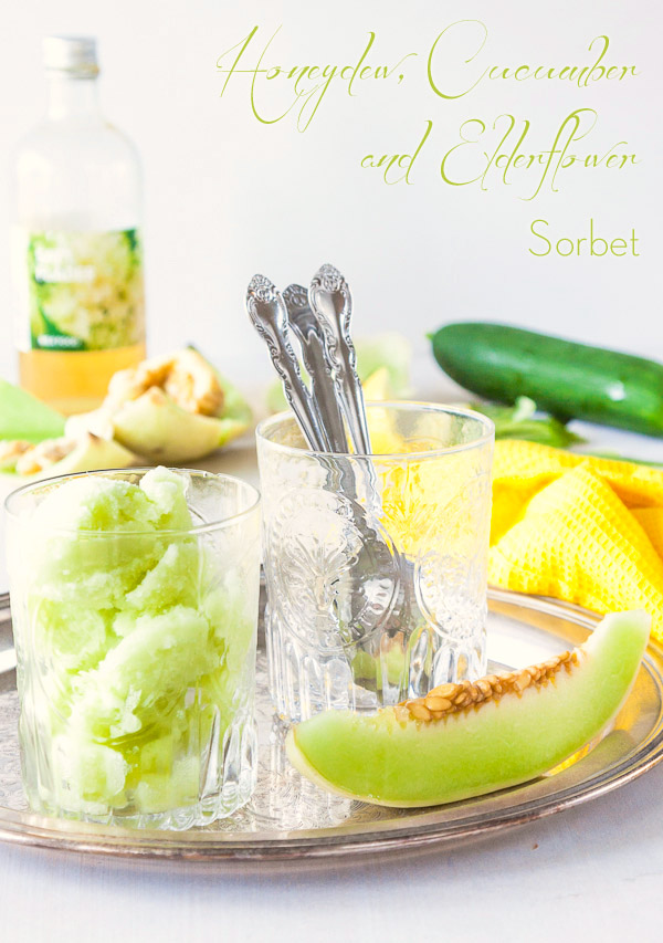 Honeydew Cucumber and Elderflower sorbet recipe | deliciouseveryday.com