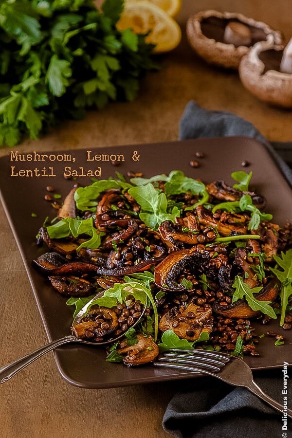 This hearty Mushroom, Lemon and Lentil Salad is a nutritional powerhouse! Even better it only needs a handful of ingredients you probably already have in your pantry!