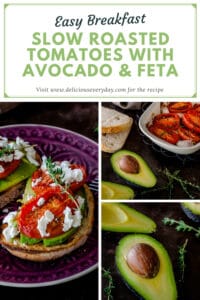 Slow Roasted Tomatoes with Avocado & Feta