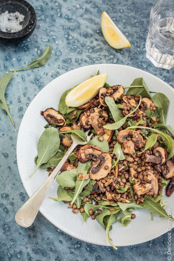This vegan, gluten-free Mushroom and Lentil Salad is a healthy, light and easy salad that’s perfect to bring along to your next BBQ or picnic.