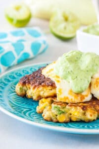 Corn and avocado fritters