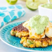Corn and avocado fritters