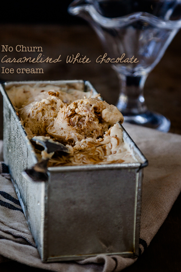 No churn caramelised white chocolate ice cream - delicious, divine and only 3 ingredients! |Get the recipe at DeliciousEveryday.com