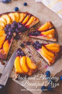 Peach and Blueberry Breakfast Pizza