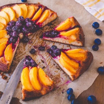 Peach and Blueberry Breakfast Pizza