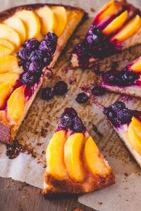 Peach and Blueberry Brioche Tart Recipe | DeliciousEveryday.com An indulgent weekend breakfast treat #breakfast