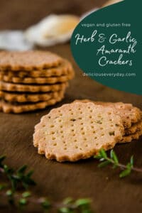 Herb and Garlic Amaranth Crackers