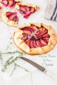 Honey, thyme and plum crostata