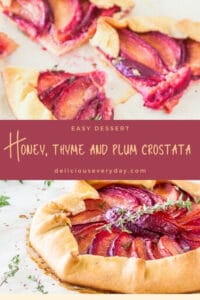 Honey, thyme and plum crostata