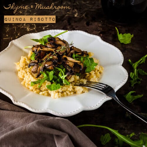 Thyme and Mushroom Quinoa Risotto Recipe {vegan} | DeliciousEveryday.com