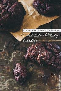 Flourless Smoked Sea Salt Dark Chocolate Chip Cookies {gluten free} | DeliciousEveryday.com