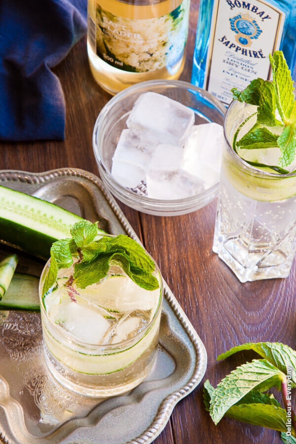 Cucumber Elderflower Collins Easy Cocktail Recipe Delicious Everyday