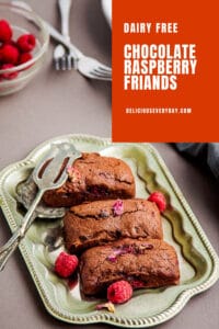Chocolate Raspberry Friands with Rosewater dairy free