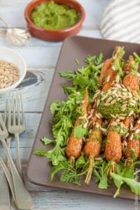 Roasted Baby Carrots with Carrot Top Pesto