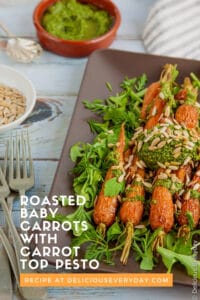 Roasted Baby Carrots with Carrot Top Pesto