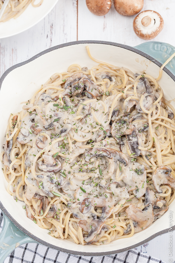 All you need is 15 minutes to make this super easy Vegan One Pot Creamy Mushroom Pasta is a handful of simple ingredients!
