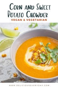 Vegan Corn and Sweet Potato Chowder Soup
