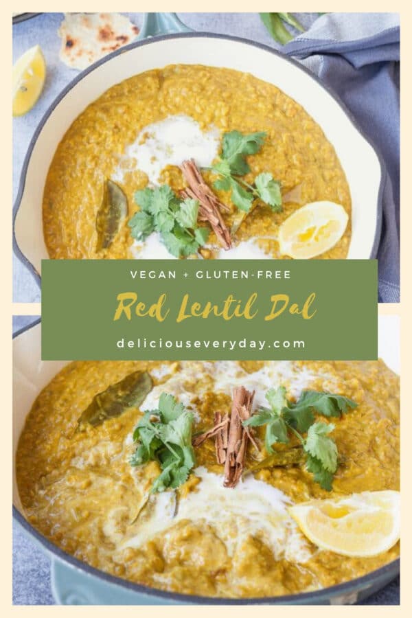 Vegan Red Lentil Dal with Coconut Milk & Turmeric | Delicious Everyday