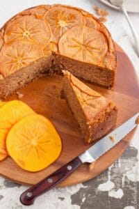 spiced upside down persimmon cake