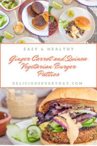 Ginger Carrot and Quinoa Vegetarian Burger Patties