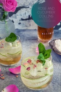 Rose and Cucumber Collins cocktail