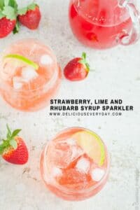Strawberry, Lime and Rhubarb Syrup Sparkler